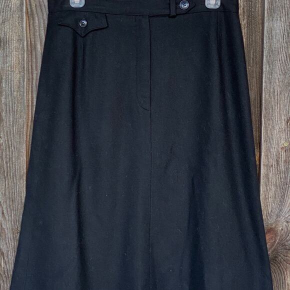 Evan Picone TRUE VINTAGE, US MADE Black Wool Blend A-Line Skirt - Picture 3 of 11